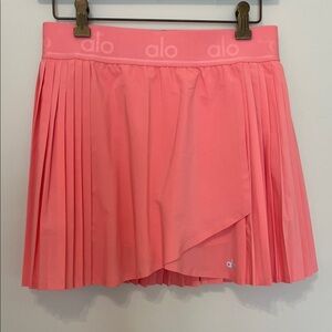 ALO Yoga Coral Pink Pleated Circle Skirt